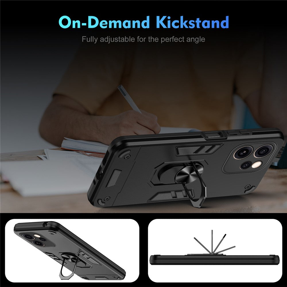 Case For Oppo Reno15 Pro Max 5G (Global)  /  Reno15 Pro 5G (China) PC + TPU Drop Defend Phone Cover with Ring Kickstand