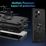 Case For Oppo Reno15 Pro Max 5G (Global)  /  Reno15 Pro 5G (China) PC + TPU Drop Defend Phone Cover with Ring Kickstand