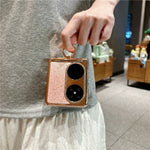 For Huawei Pocket 2 Case Glitter Rhinestone Ring Holder Kickstand Flip Folding Phone PC Protective Cover