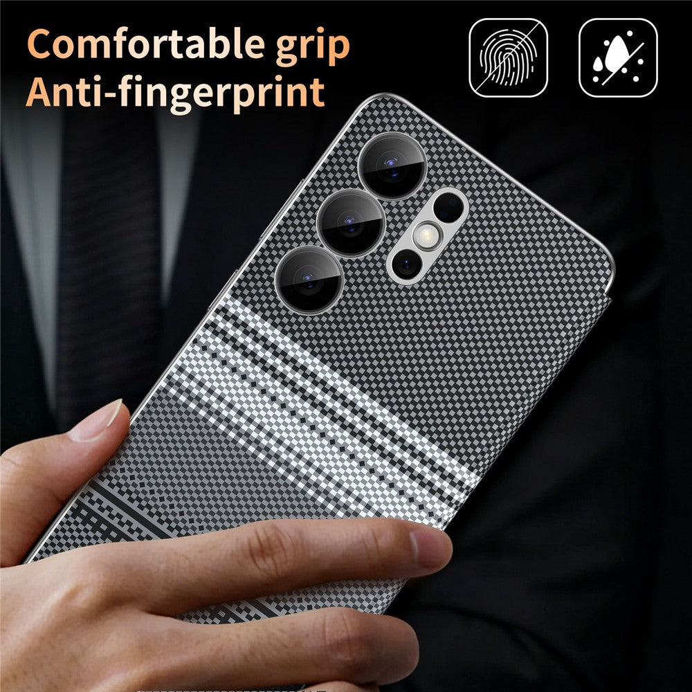 For Samsung Galaxy S24 Ultra Case Card Slot View Window Gradient Color Checkered Pattern Leather Phone Cover