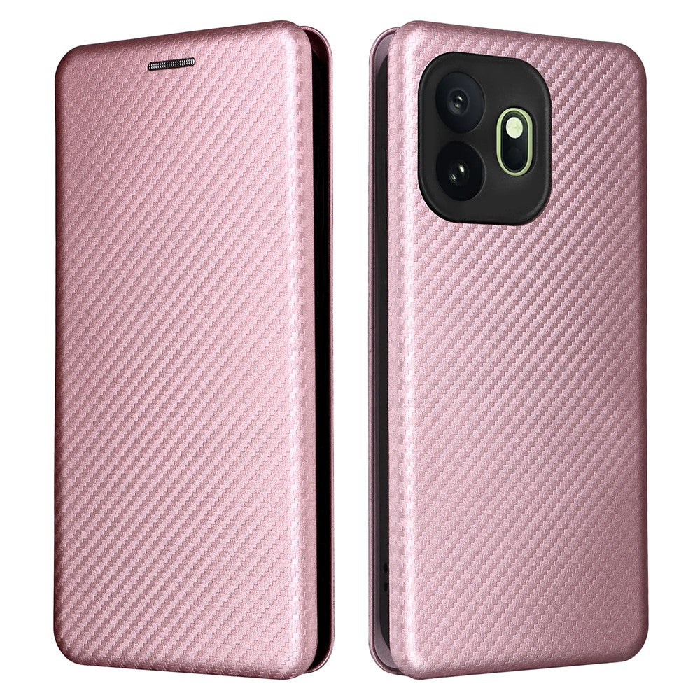 For OnePlus 15T 5G Case Carbon Fiber Texture Drop-Proof PU Leather Phone Cover