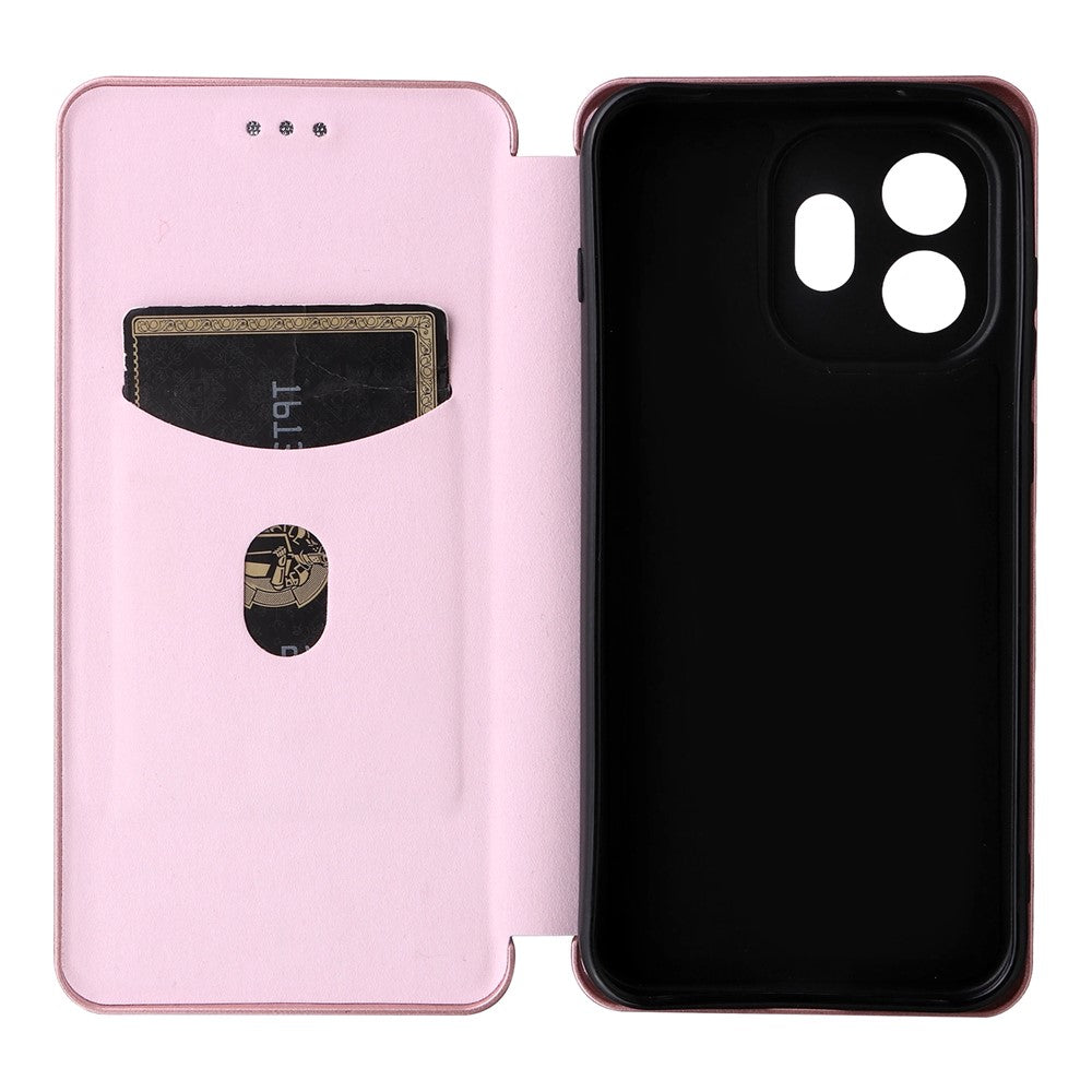 For OnePlus 15T 5G Case Carbon Fiber Texture Drop-Proof PU Leather Phone Cover
