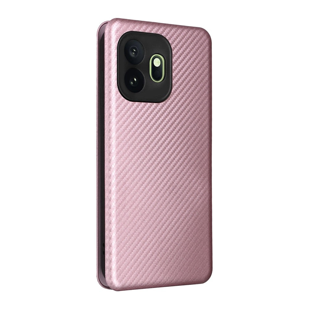For OnePlus 15T 5G Case Carbon Fiber Texture Drop-Proof PU Leather Phone Cover