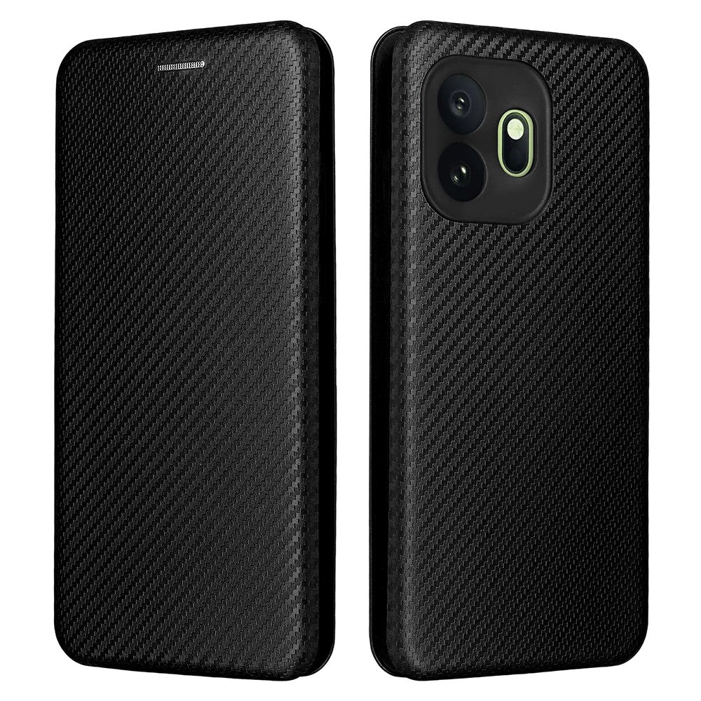 For OnePlus 15T 5G Case Carbon Fiber Texture Drop-Proof PU Leather Phone Cover