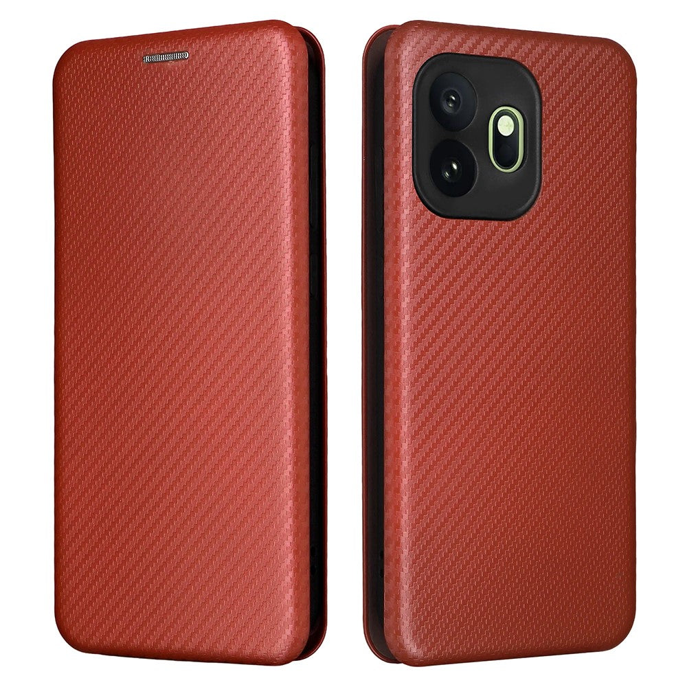 For OnePlus 15T 5G Case Carbon Fiber Texture Drop-Proof PU Leather Phone Cover