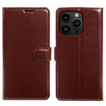 For iPhone 14 Pro Max Wallet Case Crazy Horse Texture Leather Flip Phone Cover with Magnetic Closure