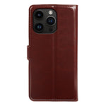 For iPhone 14 Pro Max Wallet Case Crazy Horse Texture Leather Flip Phone Cover with Magnetic Closure