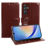 For Samsung Galaxy A34 5G Wallet Case Crazy Horse Texture Leather Flip Phone Cover with Magnetic Closure
