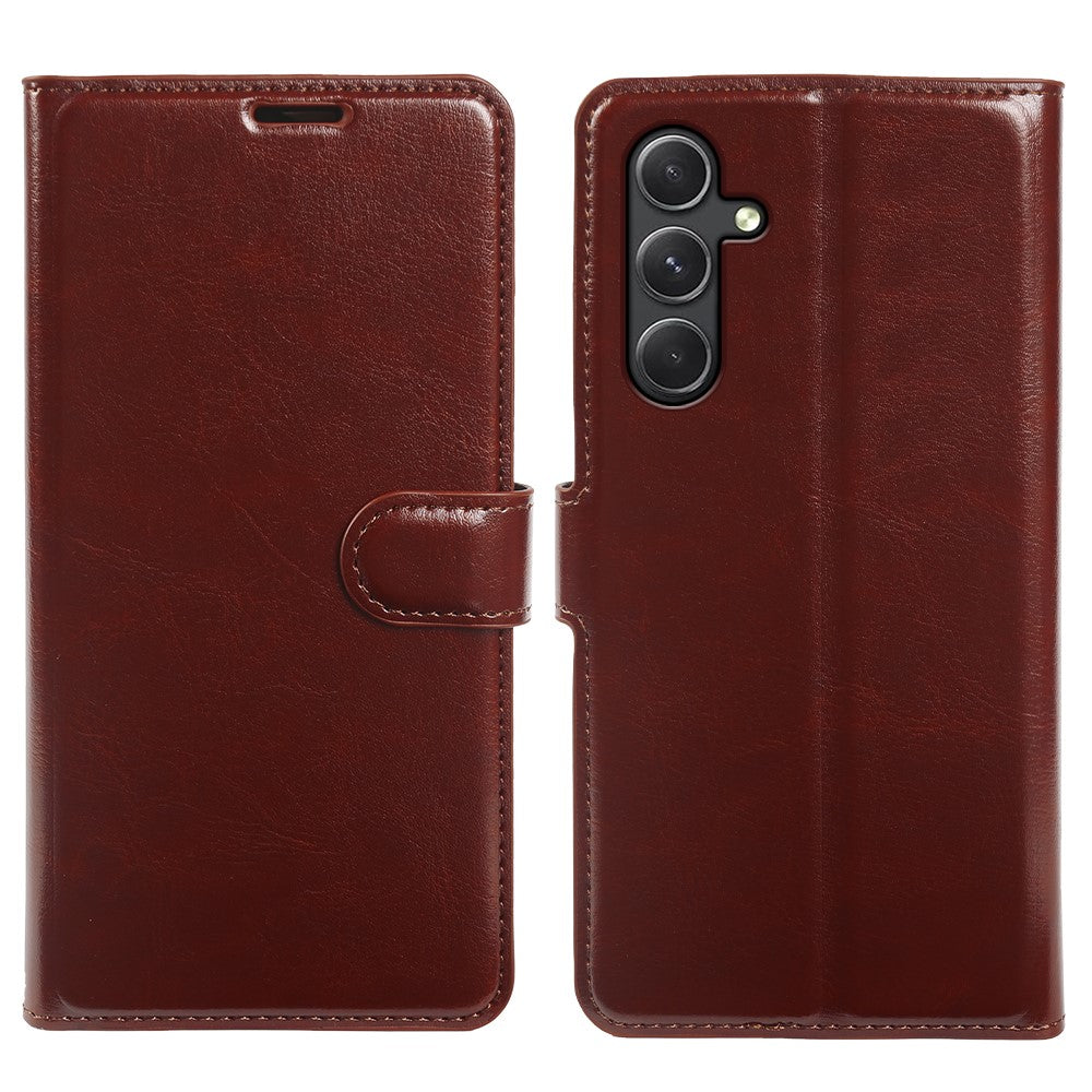 For Samsung Galaxy A34 5G Wallet Case Crazy Horse Texture Leather Flip Phone Cover with Magnetic Closure