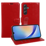 For Samsung Galaxy A34 5G Wallet Case Crazy Horse Texture Leather Flip Phone Cover with Magnetic Closure