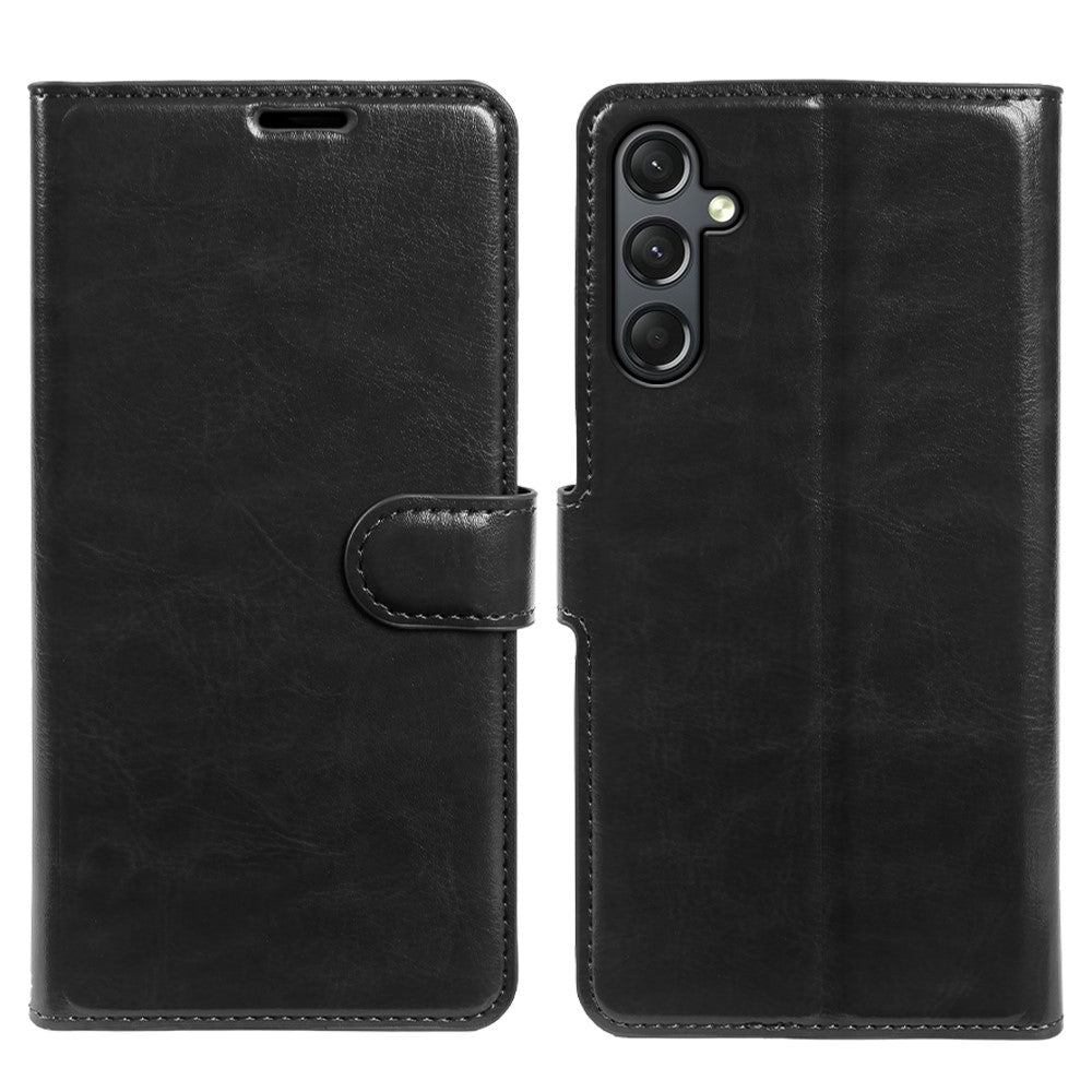 For Samsung Galaxy A24 5G Wallet Case Crazy Horse Texture Leather Flip Phone Cover with Magnetic Closure