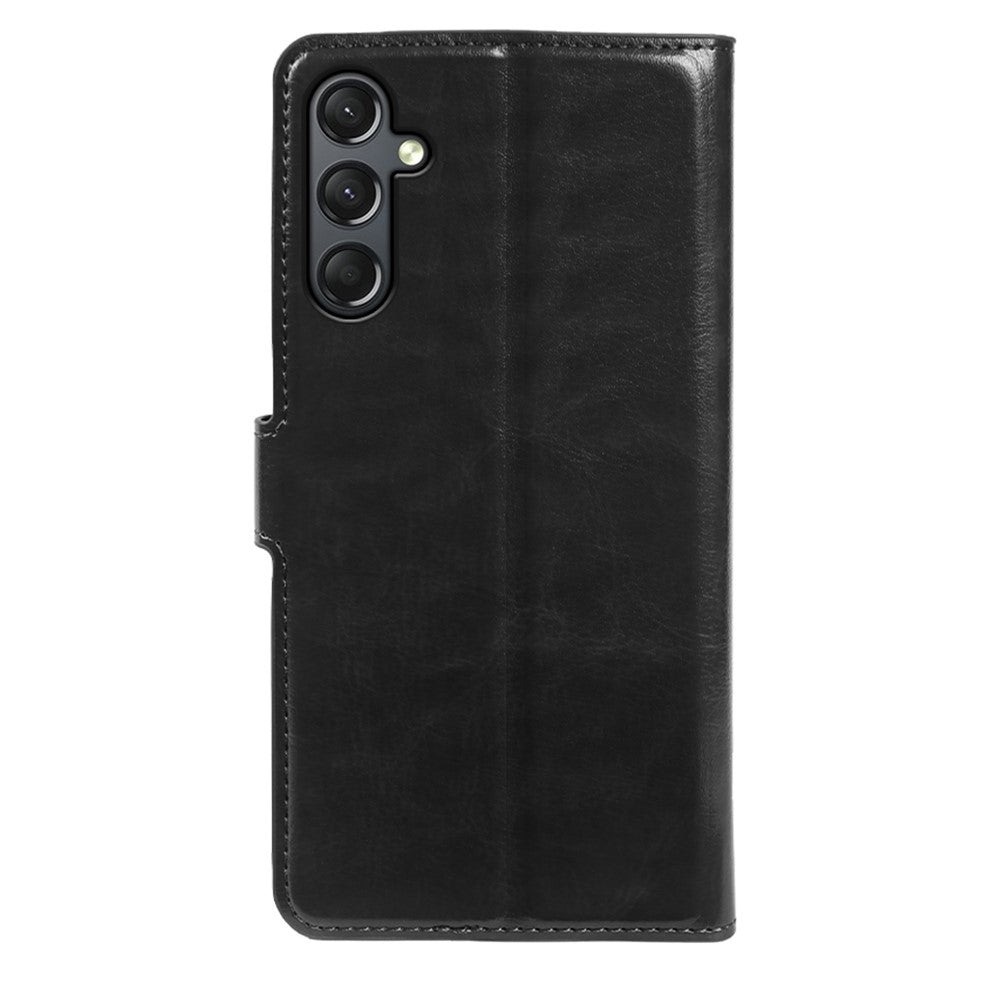 For Samsung Galaxy A24 5G Wallet Case Crazy Horse Texture Leather Flip Phone Cover with Magnetic Closure