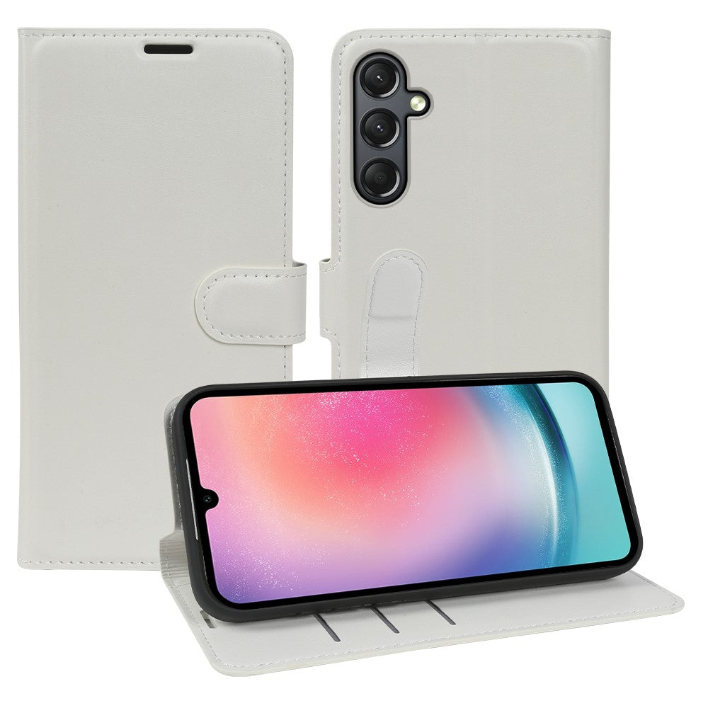 For Samsung Galaxy A24 5G Wallet Case Crazy Horse Texture Leather Flip Phone Cover with Magnetic Closure