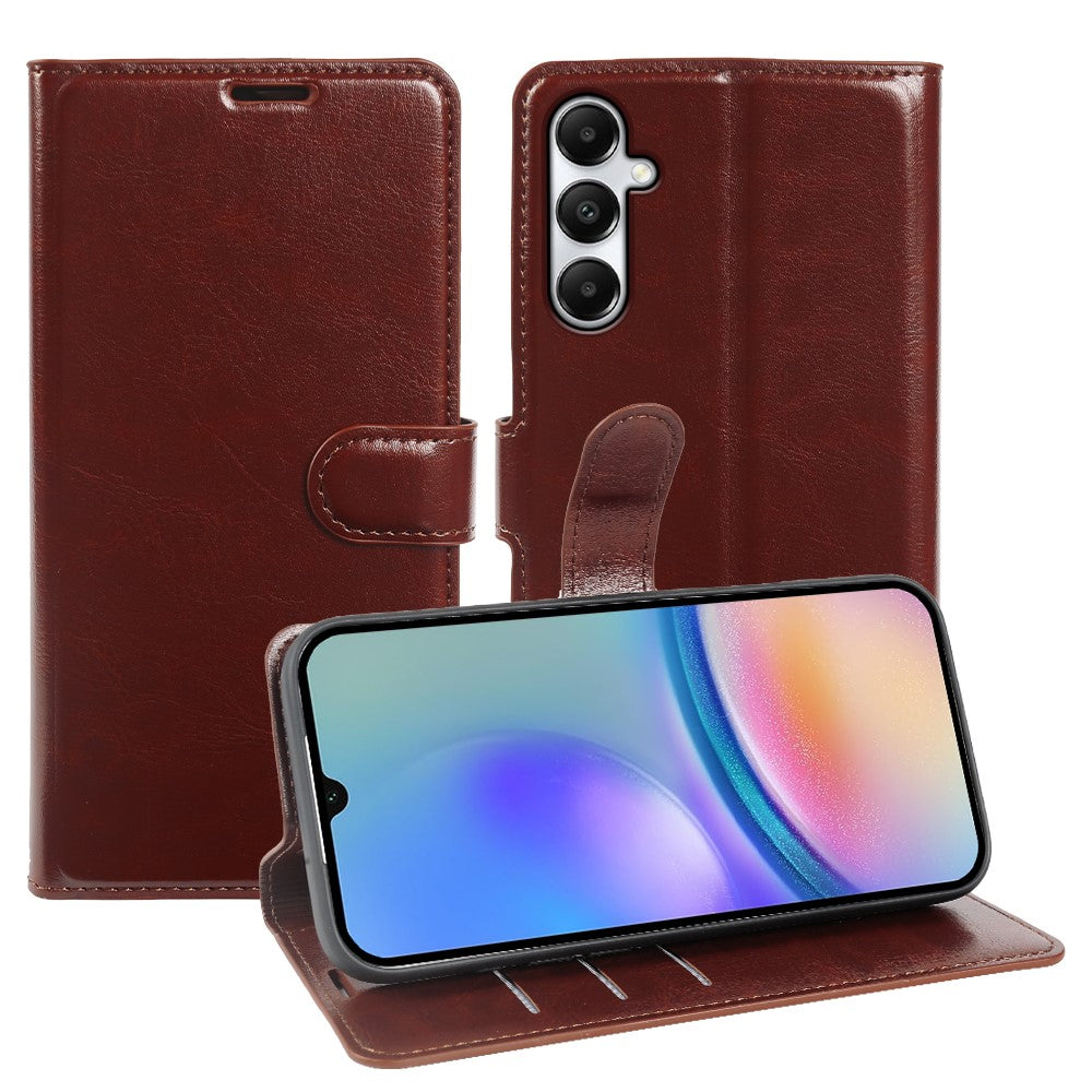 For Samsung Galaxy A05s 4G Wallet Case Crazy Horse Texture Leather Flip Phone Cover with Magnetic Closure