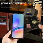 For Samsung Galaxy A05s 4G Wallet Case Crazy Horse Texture Leather Flip Phone Cover with Magnetic Closure