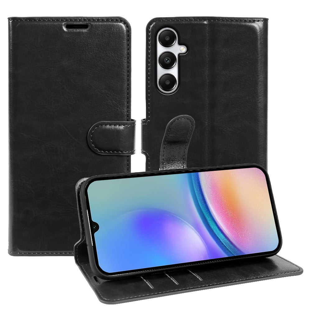 For Samsung Galaxy A05s 4G Wallet Case Crazy Horse Texture Leather Flip Phone Cover with Magnetic Closure