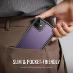 CASEME for iPhone 12  / 12 Pro C69 Series Magnetic Case Leather Coated TPU Phone Cover