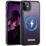 CASEME for iPhone 12  / 12 Pro C69 Series Magnetic Case Leather Coated TPU Phone Cover