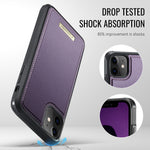CASEME for iPhone 12  / 12 Pro C69 Series Magnetic Case Leather Coated TPU Phone Cover