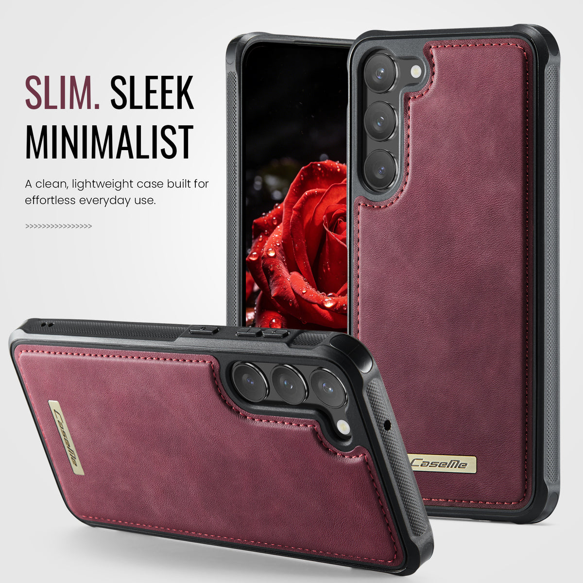 CaseMe til Samsung Galaxy S23 C69-serien Magnetisk Cover Læderbelagt TPU Telefoncover