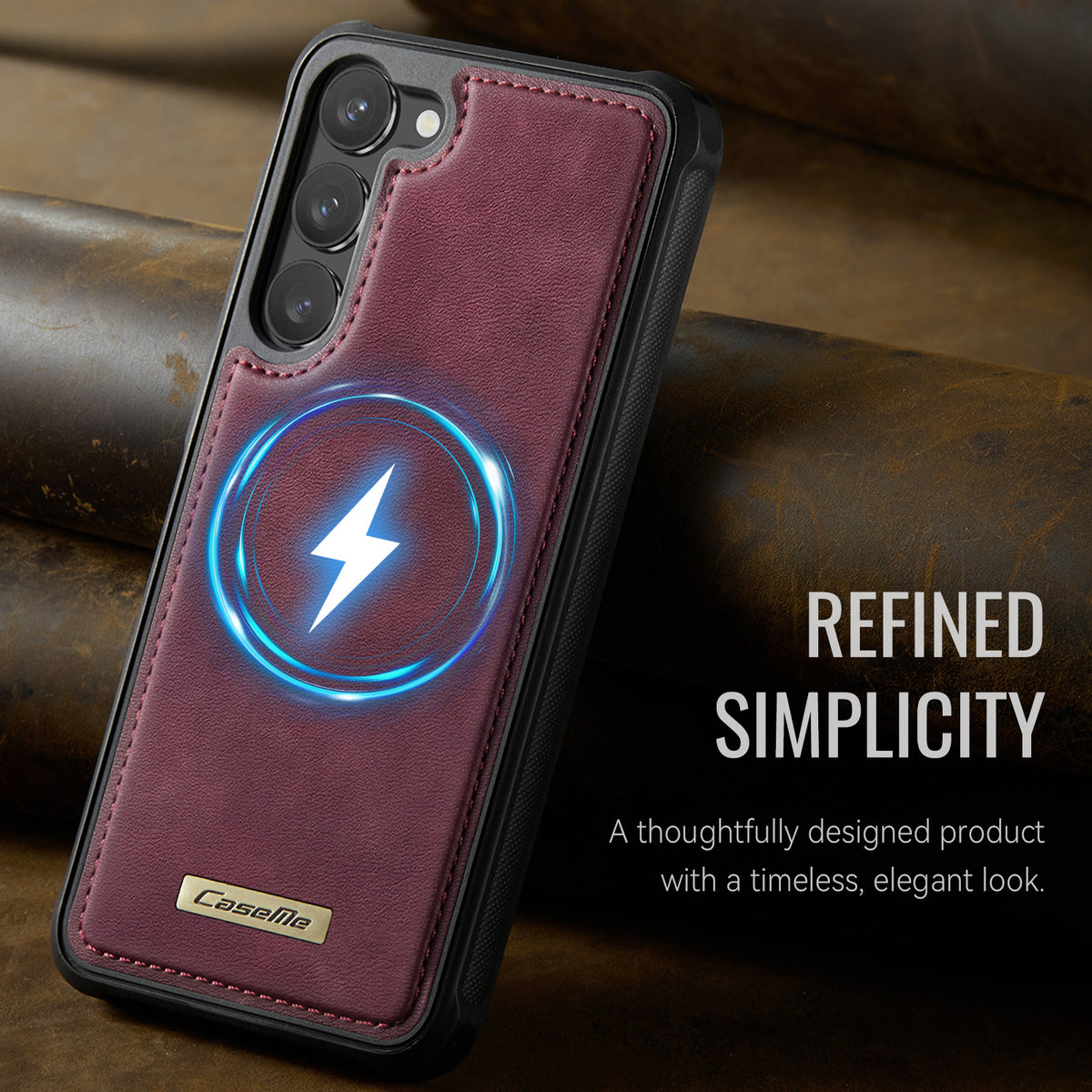 CaseMe til Samsung Galaxy S23 C69-serien Magnetisk Cover Læderbelagt TPU Telefoncover