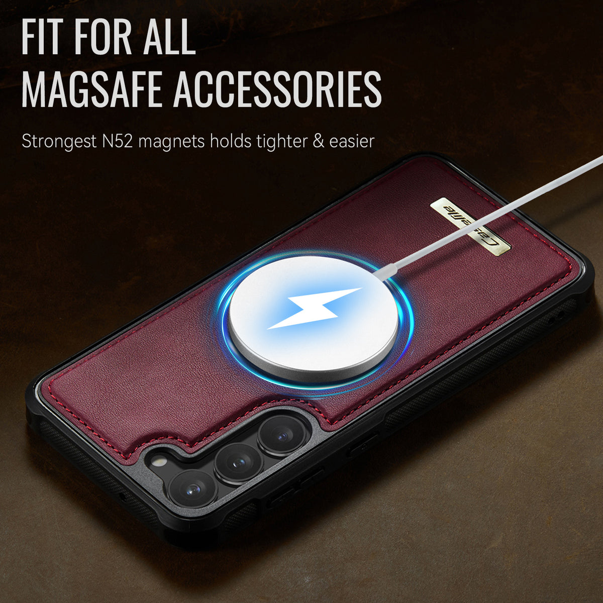 CaseMe til Samsung Galaxy S23 C69-serien Magnetisk Cover Læderbelagt TPU Telefoncover