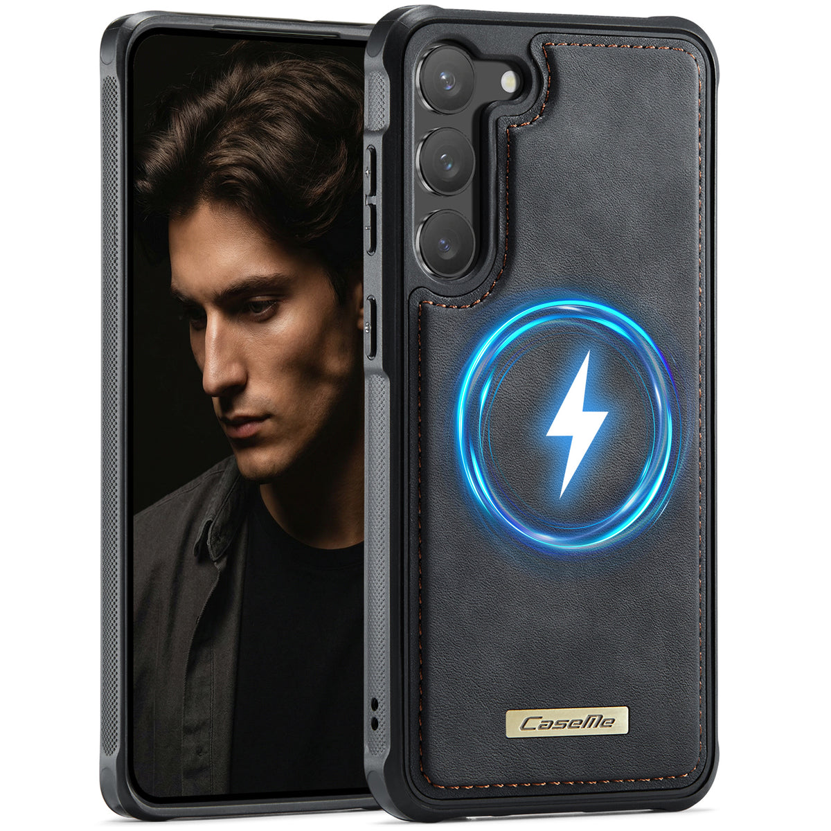 CaseMe til Samsung Galaxy S23 C69-serien Magnetisk Cover Læderbelagt TPU Telefoncover