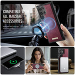 CaseMe magnetisk cover i C69-serien til Samsung Galaxy S23 Ultra, TPU-mobilcover med læderbelægning
