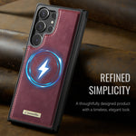 CaseMe magnetisk cover i C69-serien til Samsung Galaxy S23 Ultra, TPU-mobilcover med læderbelægning
