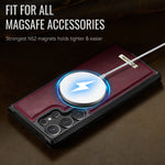 CaseMe magnetisk cover i C69-serien til Samsung Galaxy S23 Ultra, TPU-mobilcover med læderbelægning