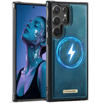 CaseMe magnetisk cover i C69-serien til Samsung Galaxy S23 Ultra, TPU-mobilcover med læderbelægning