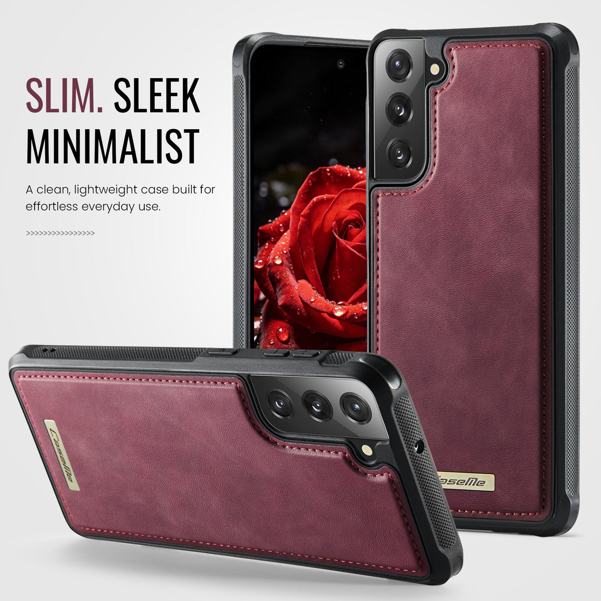 CaseMe för Samsung Galaxy S22 5G C69-serien magnetiskt skal läderbelagt TPU-mobilskydd