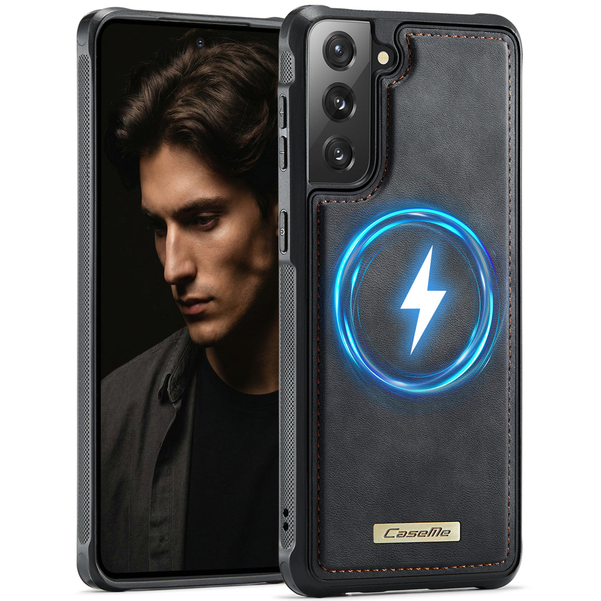 CaseMe för Samsung Galaxy S22 5G C69-serien magnetiskt skal läderbelagt TPU-mobilskydd