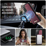 CaseMe för Samsung Galaxy S22+ 5G C69-serien magnetiskt skal läderbelagt TPU-mobilskal