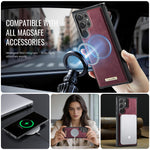 CaseMe för Samsung Galaxy S22 Ultra 5G C69-serien magnetiskt skal läderbelagt TPU-mobilskydd