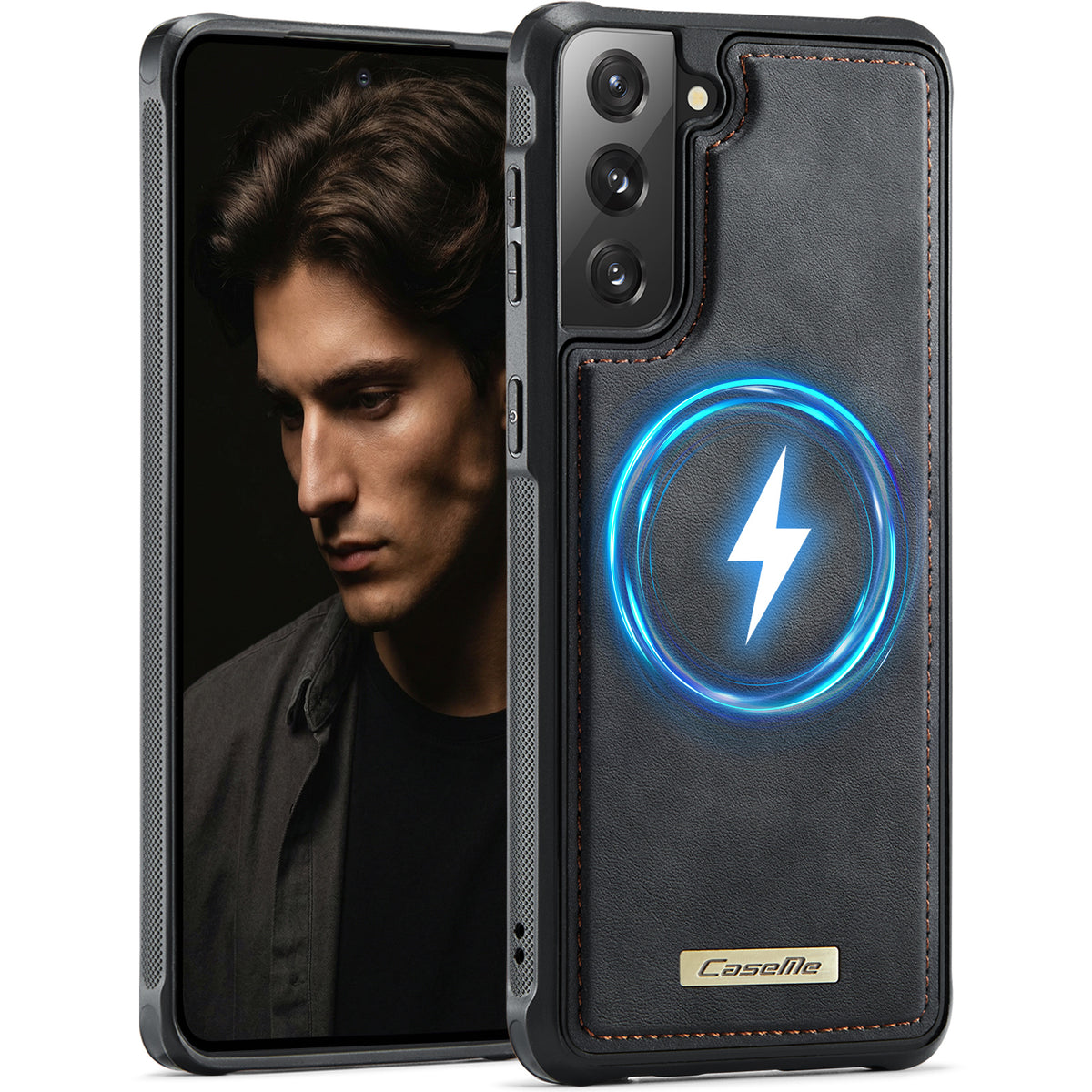 CaseMe Til Samsung Galaxy S21+ 5G C69 Series Magnetisk Cover I Læderbelagt TPU