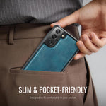 CaseMe til Samsung Galaxy S21 FE 5G C69-serien magnetisk cover TPU-telefoncover med læderbelægning