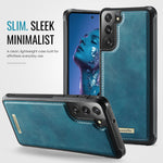 CaseMe til Samsung Galaxy S21 FE 5G C69-serien magnetisk cover TPU-telefoncover med læderbelægning