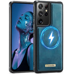 CaseMe til Samsung Galaxy S21 Ultra 5G C69-serien, magnetisk cover, TPU-mobilbeskyttelse med læderbeklædning