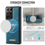 CaseMe til Samsung Galaxy S21 Ultra 5G C69-serien, magnetisk cover, TPU-mobilbeskyttelse med læderbeklædning