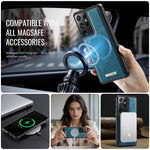 CaseMe til Samsung Galaxy S21 Ultra 5G C69-serien, magnetisk cover, TPU-mobilbeskyttelse med læderbeklædning