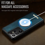CaseMe til Samsung Galaxy S21 Ultra 5G C69-serien, magnetisk cover, TPU-mobilbeskyttelse med læderbeklædning