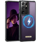 CaseMe For Samsung Galaxy S21 Ultra 5G C69 Series Magnetic Case Leather Coated TPU Phone Cover