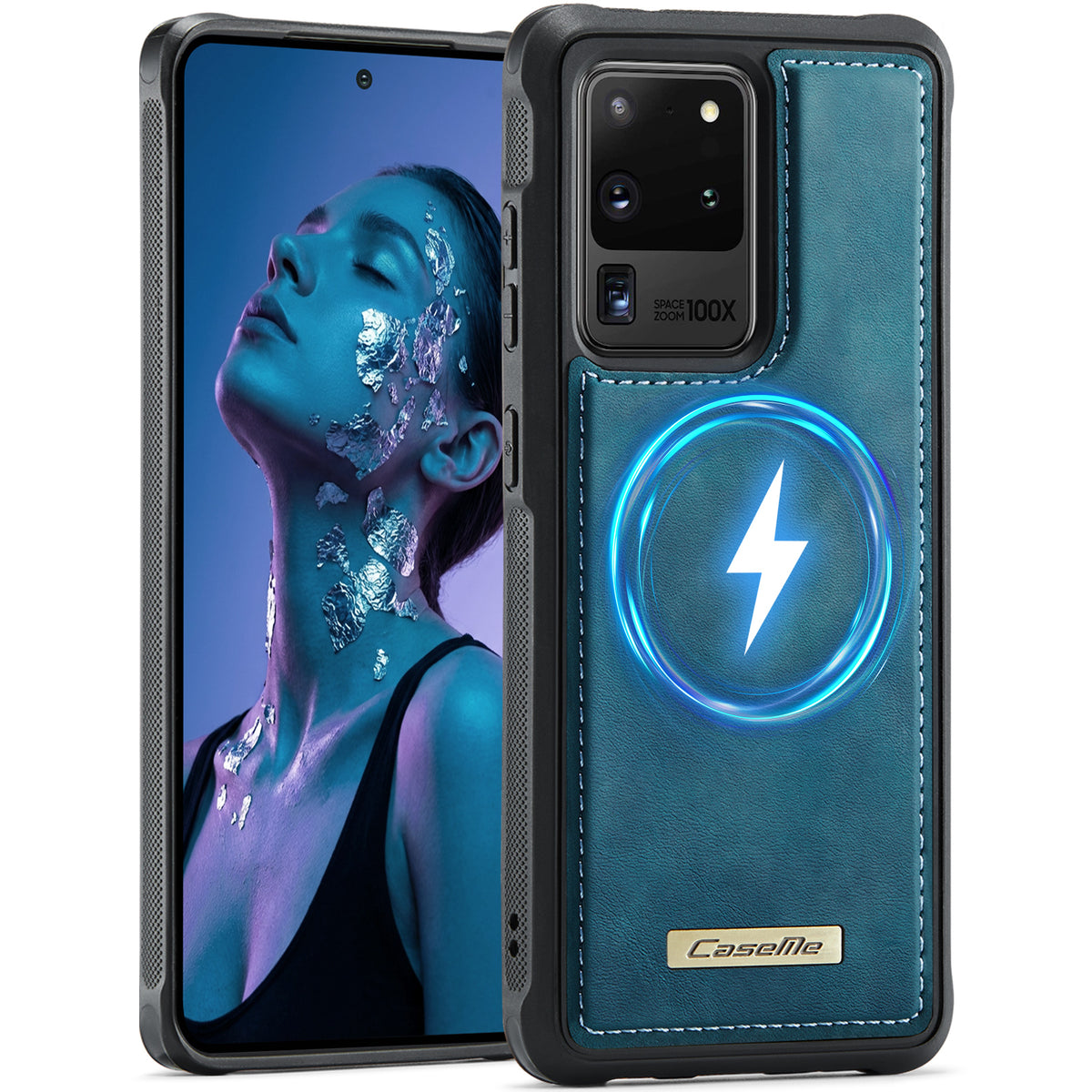 CaseMe för Samsung Galaxy S20 Ultra C69-serien magnetiskt skal läderbelagt TPU-mobilskal