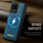 CaseMe magnetisk cover i C69-serien til Samsung Galaxy S20 Ultra, TPU-mobilcover med læderbelægning