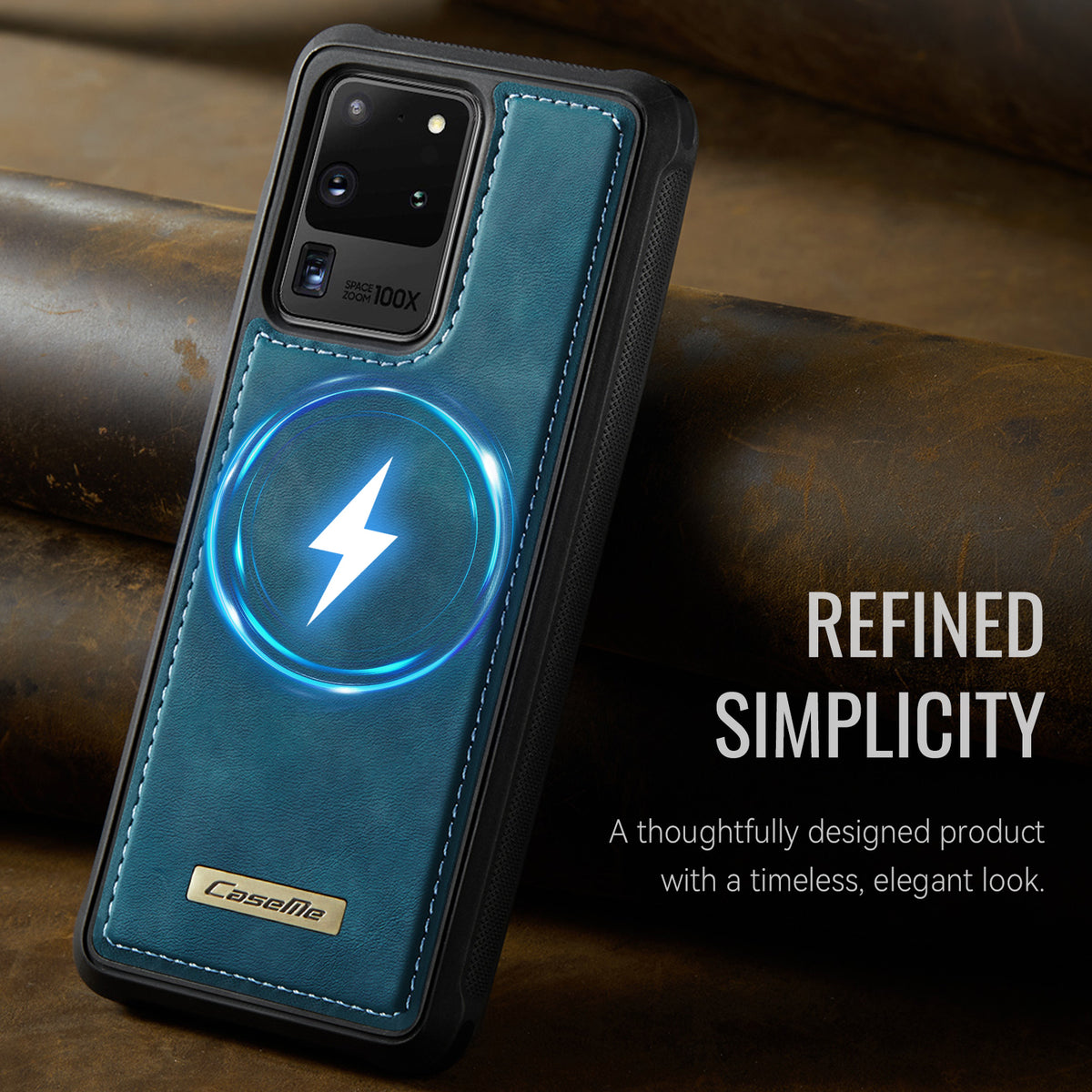 CaseMe för Samsung Galaxy S20 Ultra C69-serien magnetiskt skal läderbelagt TPU-mobilskal