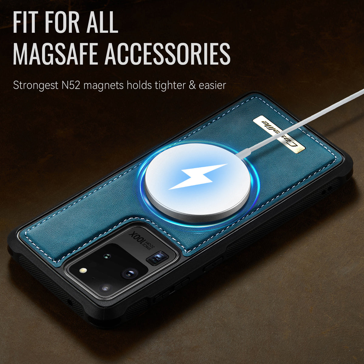 CaseMe för Samsung Galaxy S20 Ultra C69-serien magnetiskt skal läderbelagt TPU-mobilskal
