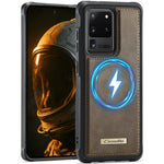 CaseMe magnetisk cover i C69-serien til Samsung Galaxy S20 Ultra, TPU-mobilcover med læderbelægning