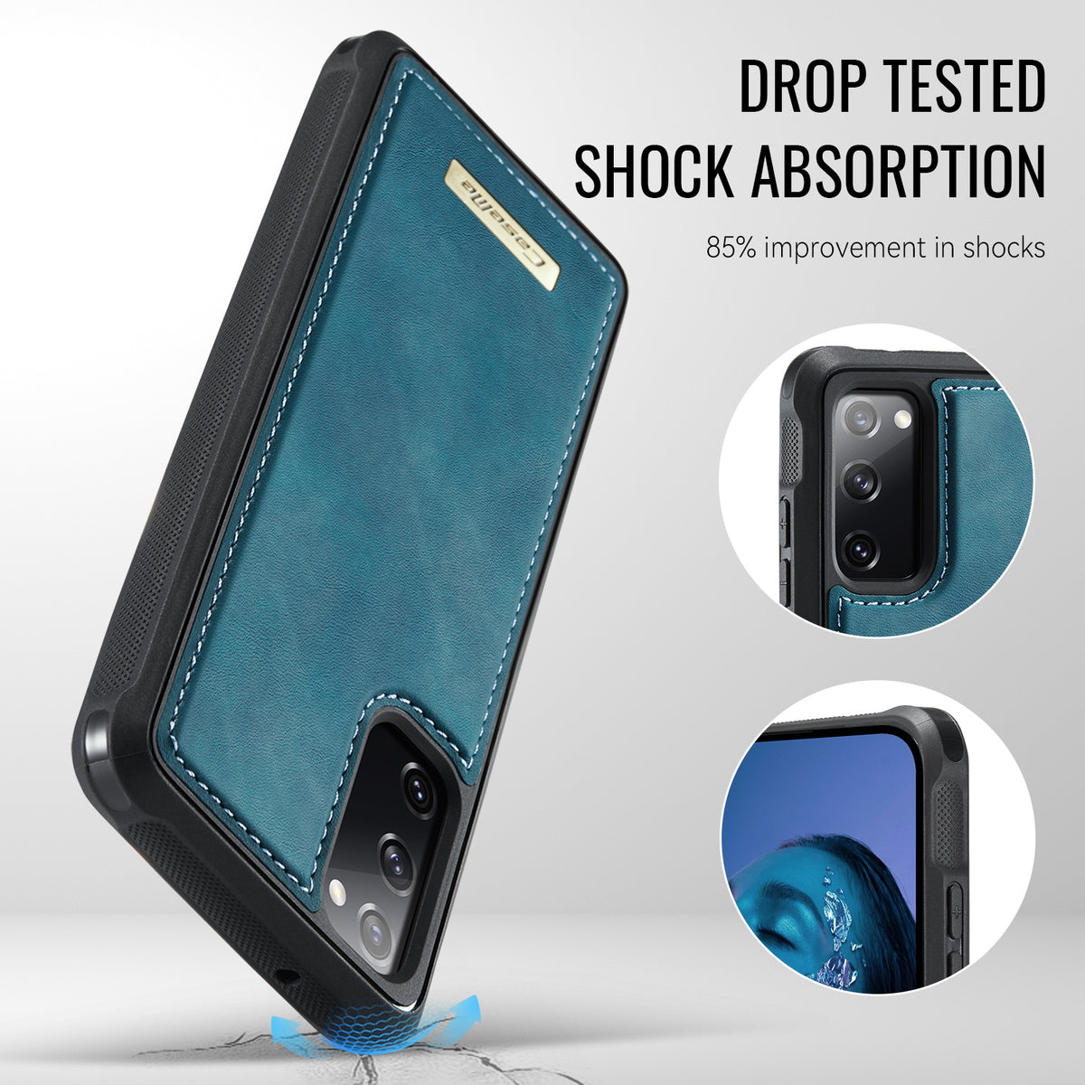 CaseMe For Samsung Galaxy S20 FE C69 Series Magnetic Case Leather Coated TPU Phone Cover