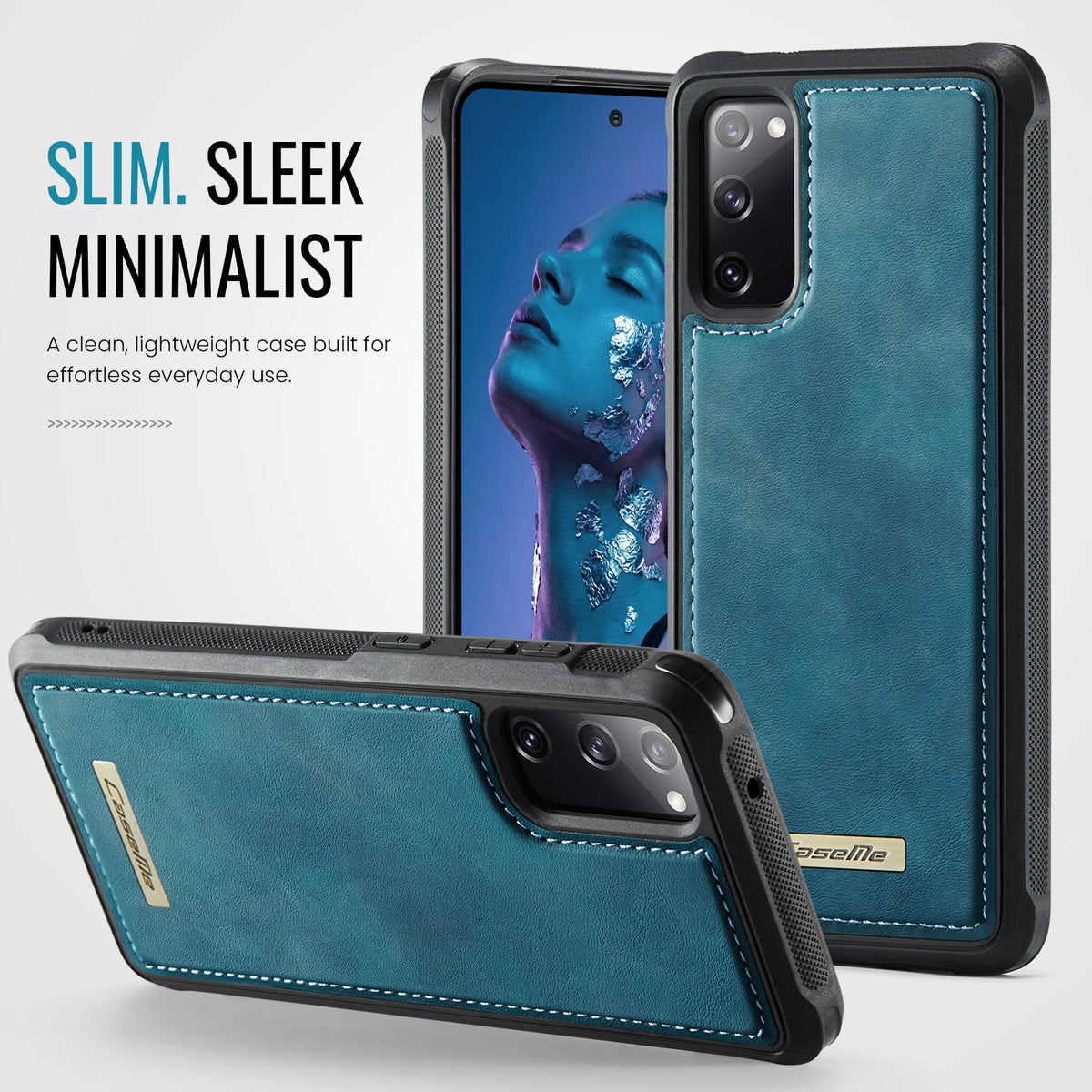CaseMe For Samsung Galaxy S20 FE C69 Series Magnetic Case Leather Coated TPU Phone Cover